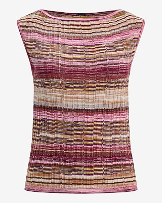 Space-dye Boat Neck Cap Sleeve Sweater - thumbnail 9