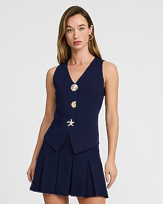 Novelty Button Cutaway Sweater Vest - image 2