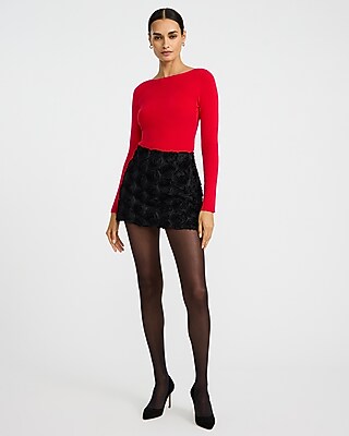 Airy Soft Fitted Ribbed Boat Neck Scoop Back Sweater - image 4