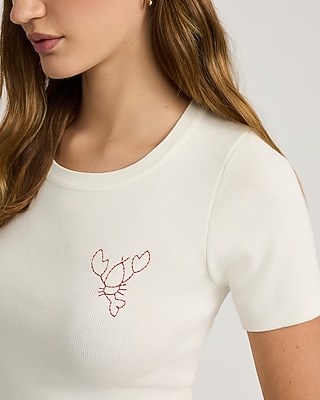 Lobster Crew Neck Short Sleeve Sweater - image 2