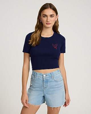 Lobster Crew Neck Short Sleeve Sweater