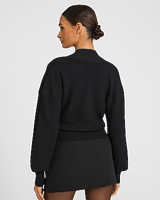 Airy Soft Ribbed Deep V-Neck Belted Wrap Cardigan