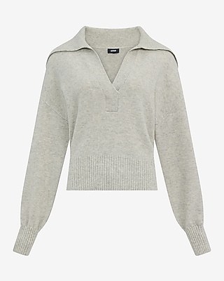 Plush Airy Soft Johnny Collar Sweater