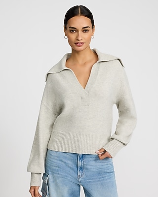 Plush Airy Soft Johnny Collar Sweater