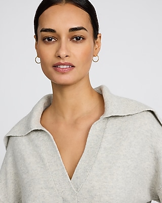 Plush Airy Soft Johnny Collar Sweater