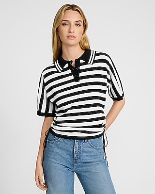 Chemisier Femme Espresso – Multicolore, Manches Courtes, Côtés Serrés – Taille XL