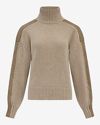 Color Block Turtleneck Sweater