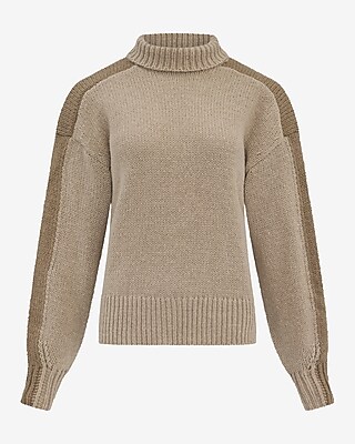 Color Block Turtleneck Sweater