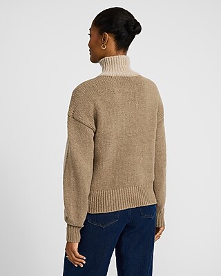 Color Block Turtleneck Sweater