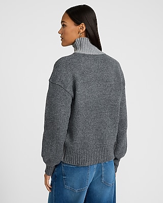 Color Block Turtleneck Sweater