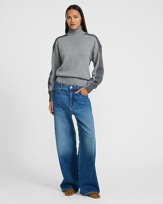 Color Block Turtleneck Sweater