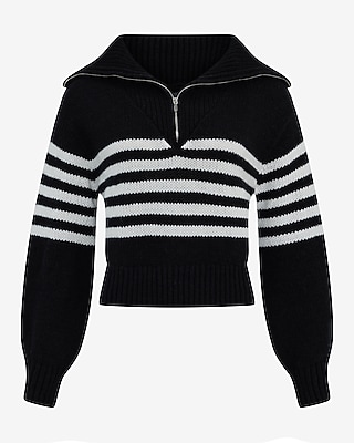 Striped Quarter Zip Sweater - image 4