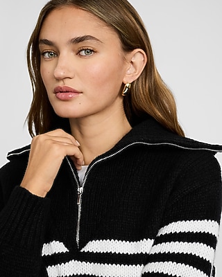 Striped Quarter Zip Sweater | Express