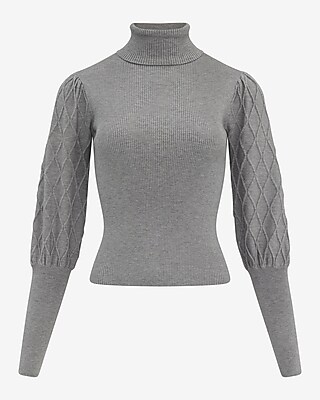 Turtleneck Textured Stitch Long Sleeve Sweater - image 5
