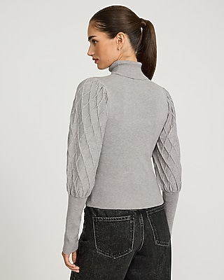 Turtleneck Textured Stitch Long Sleeve Sweater - image 3