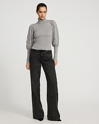 Turtleneck Textured Stitch Long Sleeve Sweater - image 4