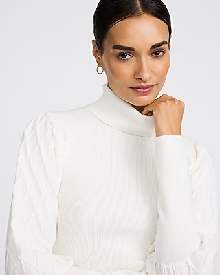 Turtleneck Textured Stitch Long Sleeve Sweater