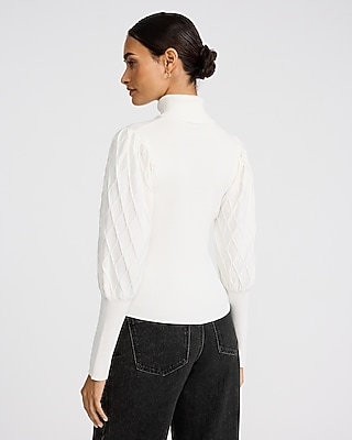 Turtleneck Textured Stitch Long Sleeve Sweater