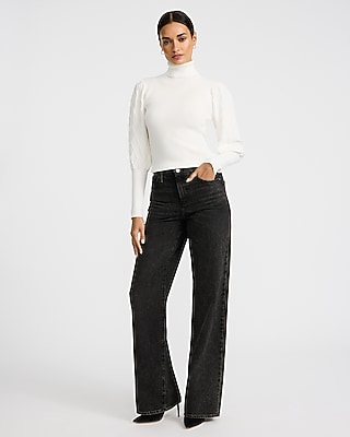 Turtleneck Textured Stitch Long Sleeve Sweater