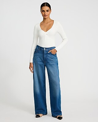 Ribbed V-Neck Twist Front Sweater - image 3