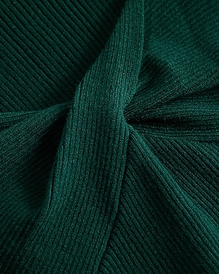 Ribbed V-Neck Twist Front Sweater