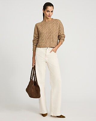 Open Stitch Crew Neck Sweater - image 3