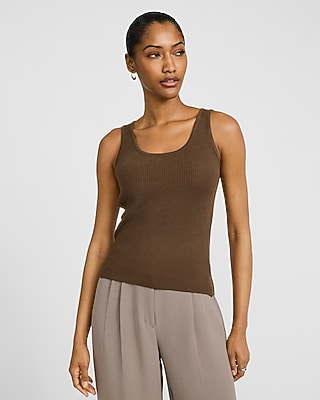 Satin Crew Neck Tank | Express