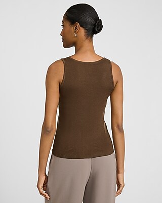 Ribbed Scoop Neck Sweater Tank
