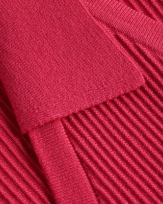 Shiny Rib Knit Polo Cardigan