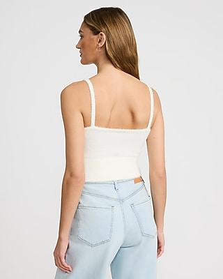 Fuzzy Cropped Sweater Cami - image 3