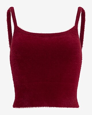 Fuzzy Cropped Sweater Cami | Express
