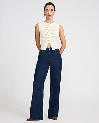 Ruched Front Covered Button Sweater Vest - image 4