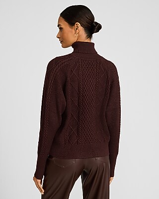 Shine Cable Knit Turtleneck Sweater - image 3