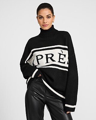 Apres Graphic Turtleneck Sweater | Express