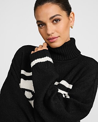 Apres Graphic Turtleneck Sweater | Express