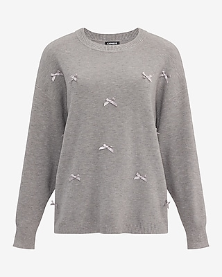 Crew Neck Ribbon Bow Sweater - image 5