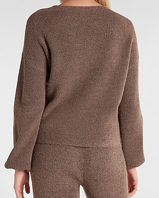 Puff Sleeve V-Neck Sweater - image 2