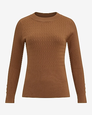 Textured Crew Neck Fitted Sweater