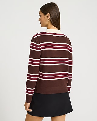 Striped Collared Sweater Polo