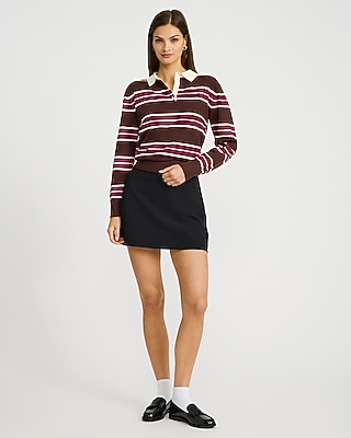 Striped Collared Sweater Polo