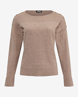 Gold Hardware Crew Neck Long Sleeve Sweater