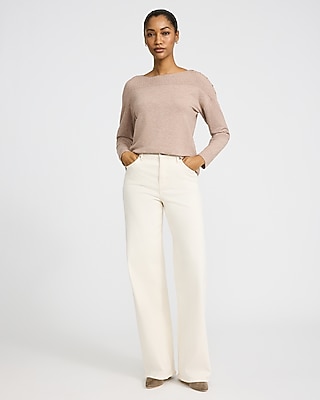 Gold Hardware Crew Neck Long Sleeve Sweater