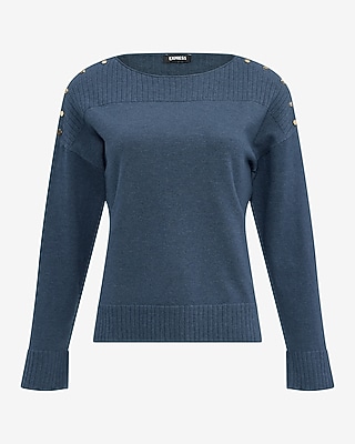 Gold Hardware Crew Neck Long Sleeve Sweater