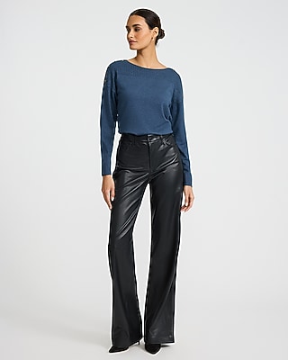 Gold Hardware Crew Neck Long Sleeve Sweater