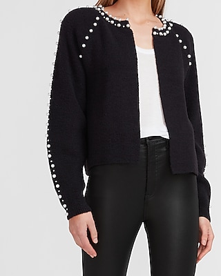 pearl embellished cardigan