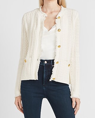 white cardigan jacket