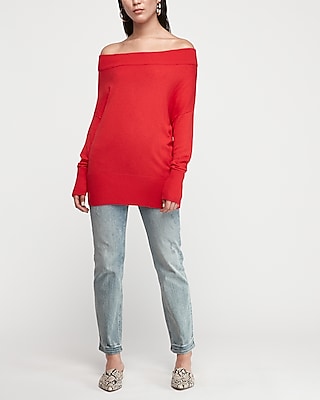 red tunic sweater