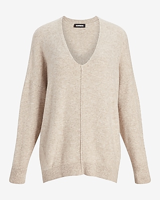 Seamed V-Neck Oversized Sweater