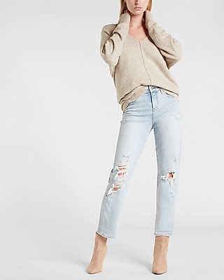 Seamed V-Neck Oversized Sweater