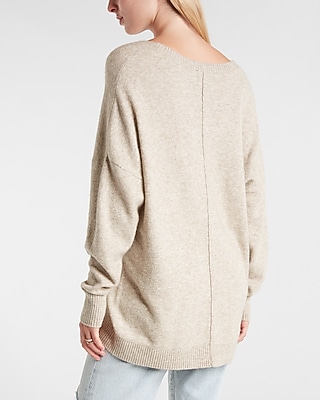Seamed V-Neck Oversized Sweater